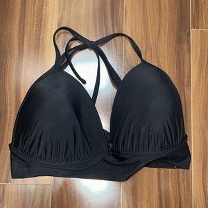 XL aerie Black Halter swim bikini Top